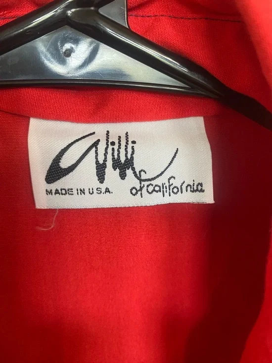 Willie of California Vintage Classic Red Button-Front Shirt Dress with Belt - Picture 4 of 5